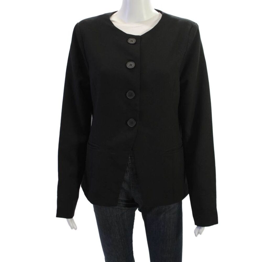 4th Reckless Women Classic Black Button Blazer Long Sleeve Size L